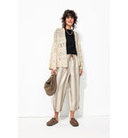 Cardigan Oversize Ajouré Femme - Naturel Uni Clair