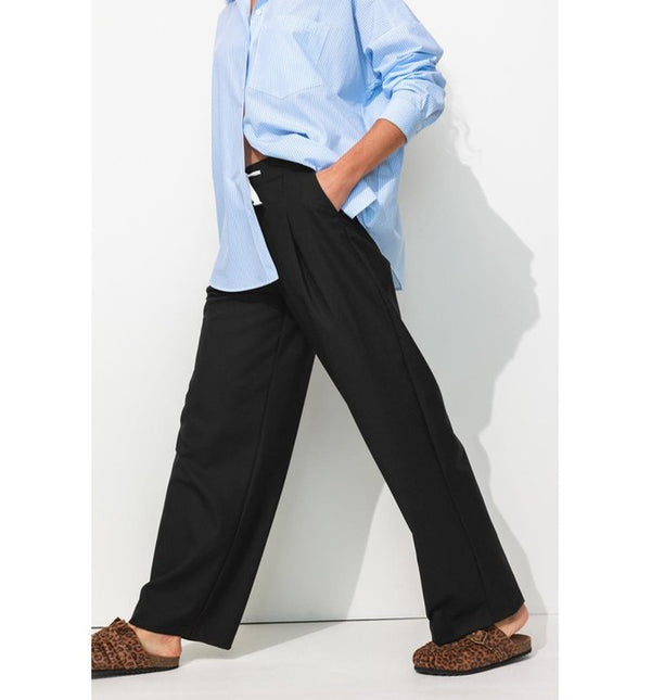 Jogpant Suit Trousers - Plain Dark Black