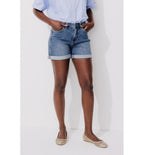 Pantalones cortos de mezclilla para mujer - Vaqueros lisos y oscuros
