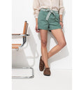 Shorts Plisados Con Cinturón - Liso Gris Oscuro