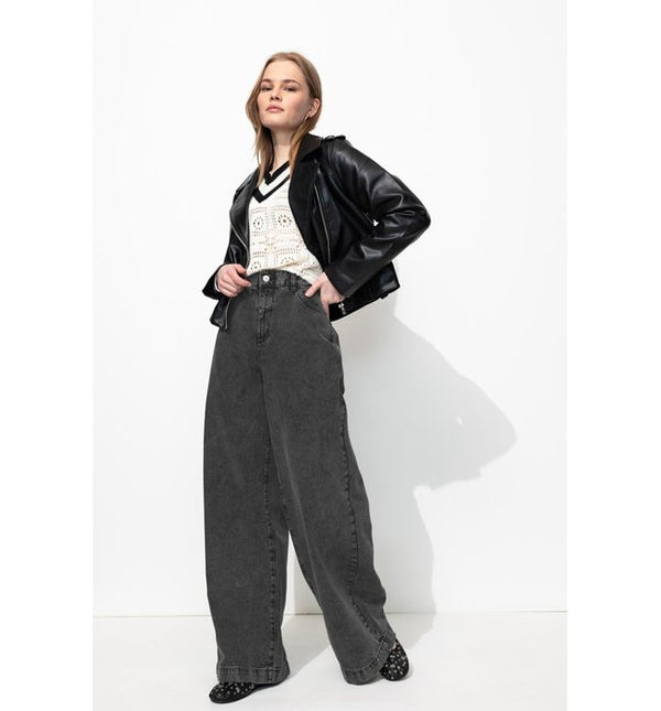 Women's High Waisted Wide Leg Jeans - Plain Light Jeans