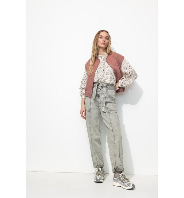 High Waisted Workwear Jeans - Plain Light Jeans