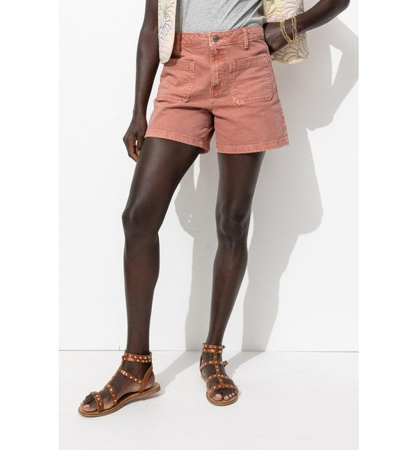 Women's Colored Denim Shorts - Solid Pink