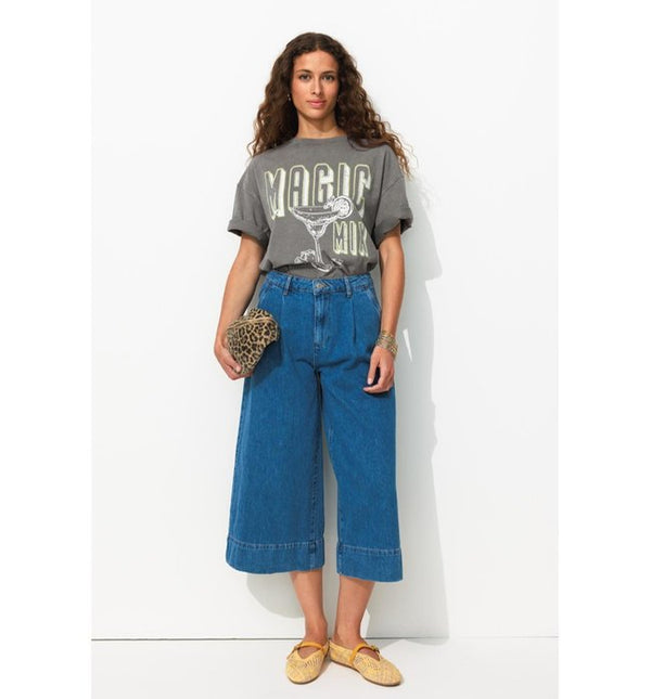 Oversized Message T-shirt - Gray Print
