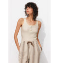 Ribbed Jersey Tank Top - Plain Light Natural