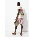 Women's Back Message T-shirt - Natural Print