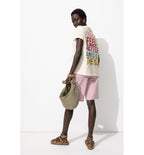Women's Back Message T-shirt - Natural Print