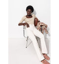 Women's Square Neck T-shirt - Plain Light Natural