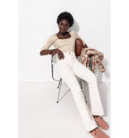 Women's Square Neck T-shirt - Plain Light Natural
