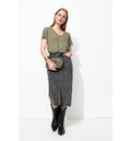 Women's Linen Blend T-shirt - Plain Light Khaki