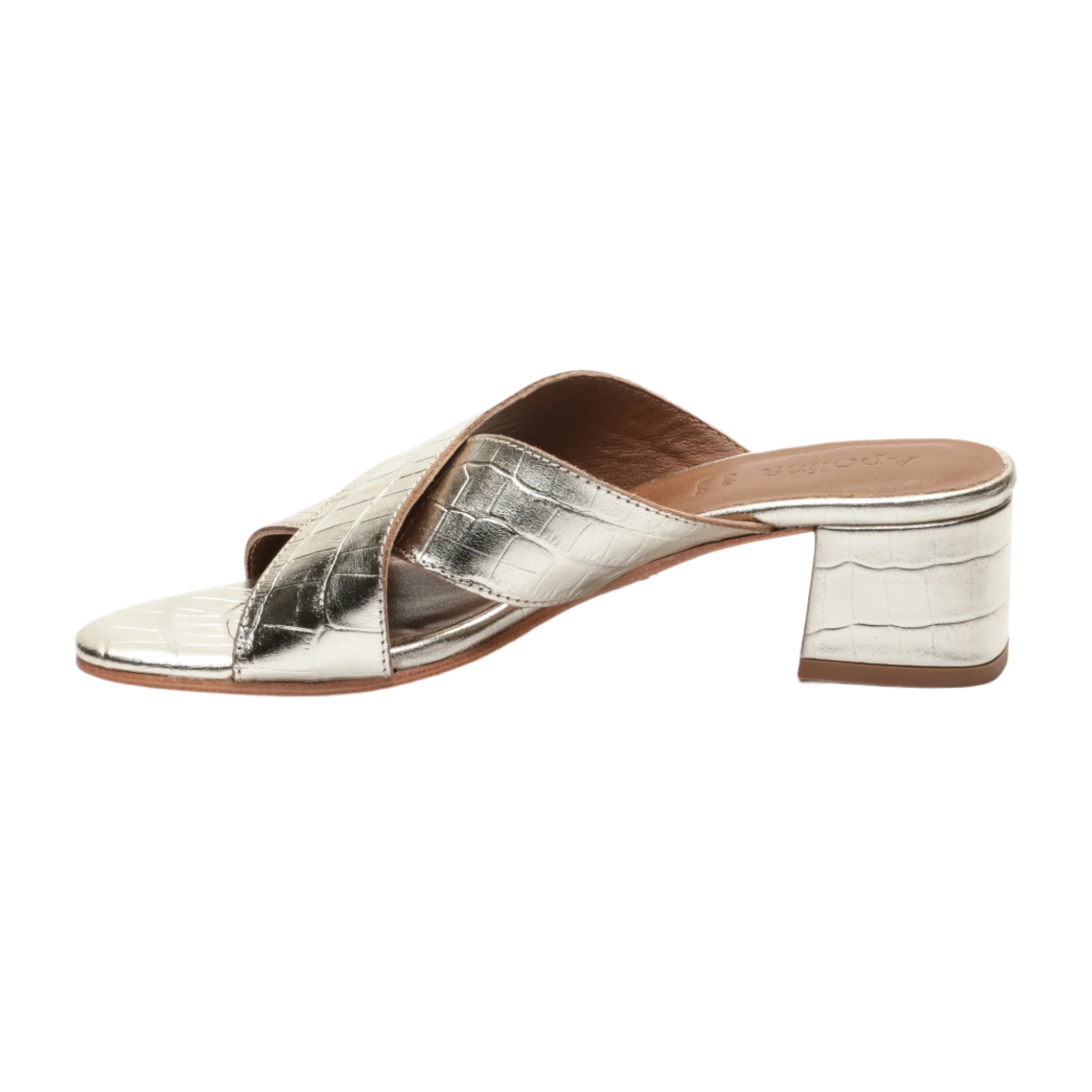 Apolina - Mules A Talon Baudi - Doré