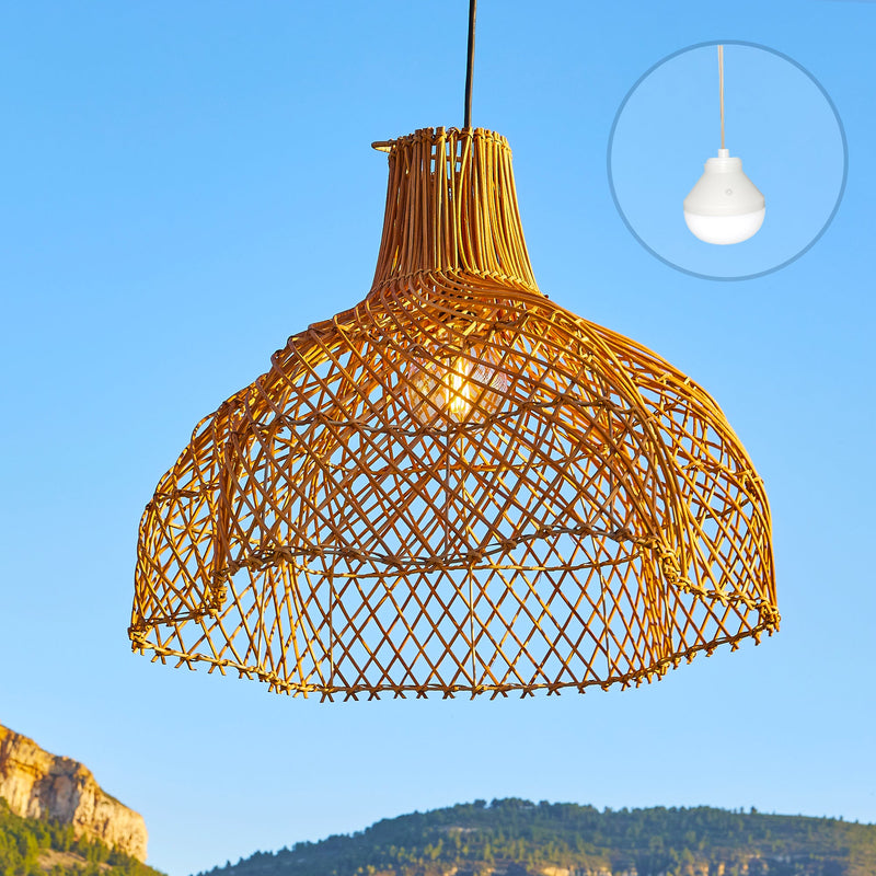 Aria - Suspension Sans Fil - Rotin - Beige