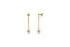 Boucles D'Oreilles Longues Ariel Perle Rose
