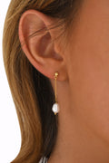 Boucles D'Oreilles Longues Ariel Perle Rose