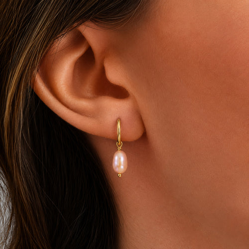 Mini Creoles Ariel Perle Rose