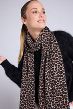 Ariella Kashiirtørklæde - Beige Leopard - Unisex