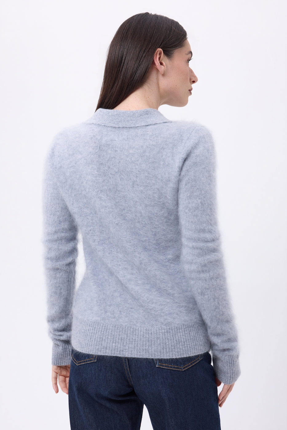 Polo – Cachemire Brossé Arielle - Gris Clair - Femme - 100% Cachemire Brosse