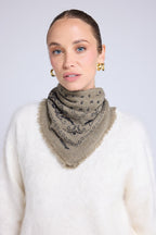 Unisex Bandana Scarf 54*54 Arizona In Cashmere - Khaki Green Black