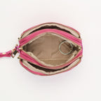 Small Golden Leather Goods - Fuchsia
