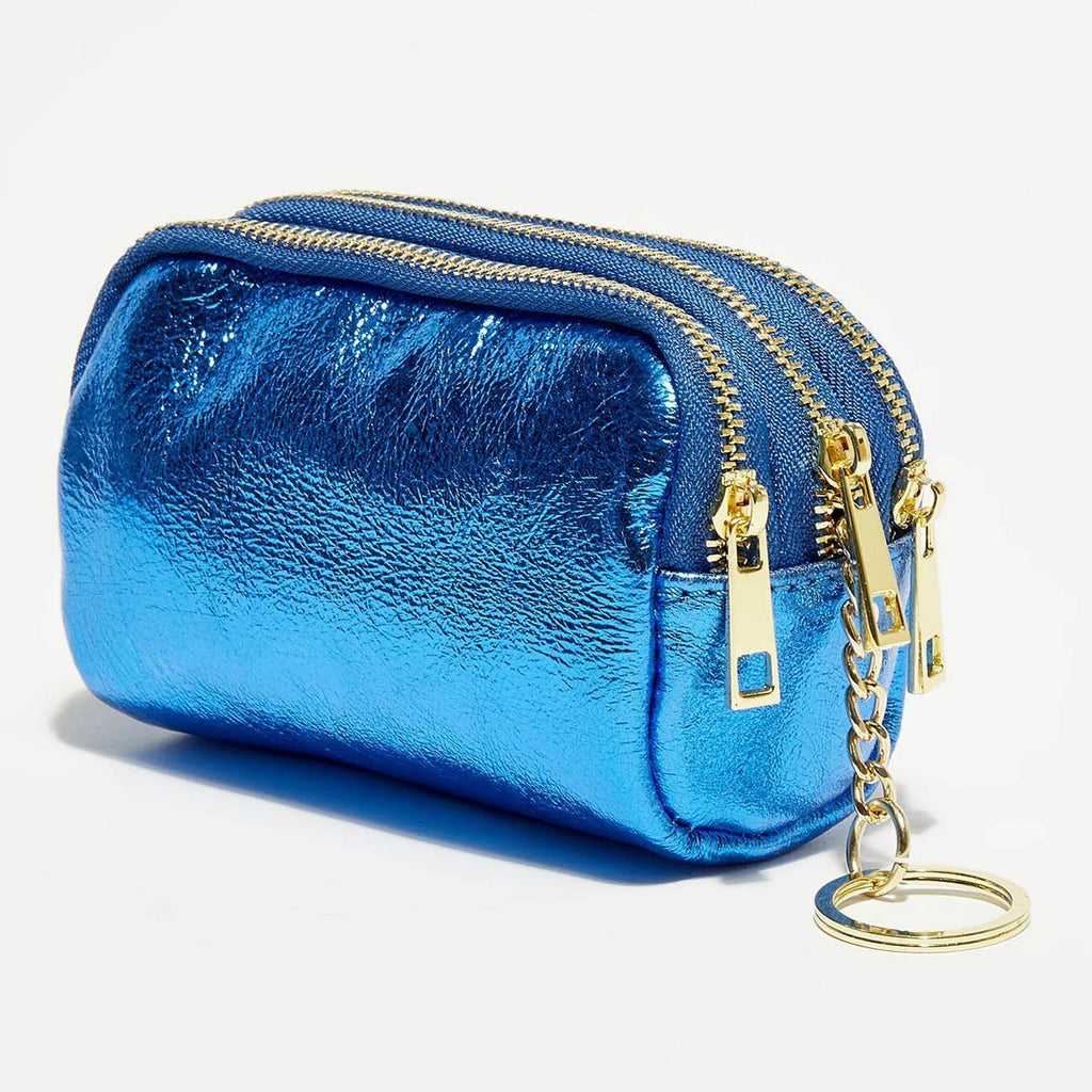 Pequeña Marroquinería Dorada - Azul Eléctrico