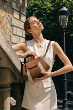 Skuldertaske - Lara - Camel + Beige