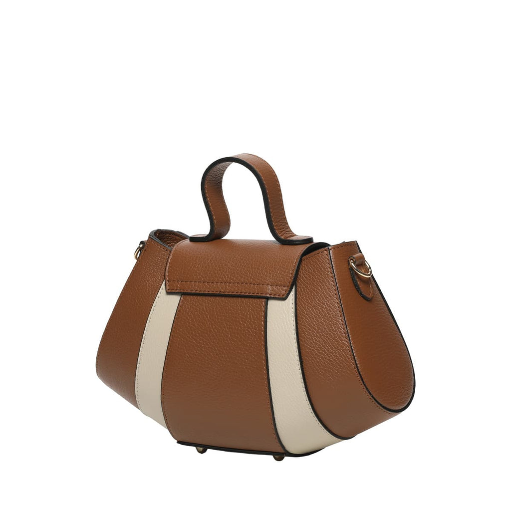 Skuldertaske - Lara - Camel + Beige
