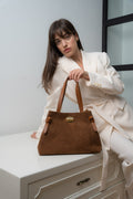 Vera Suede Crossbody Bag - Camel