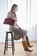 Drew Shoulder Bag - Burgundy