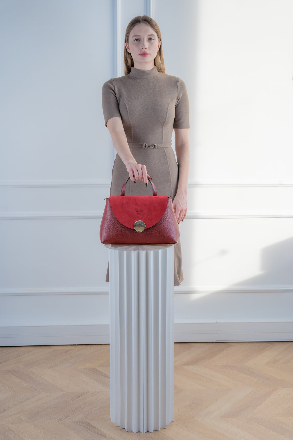 Row Shoulder Bag - Burgundy