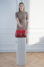 Row Shoulder Bag - Burgundy