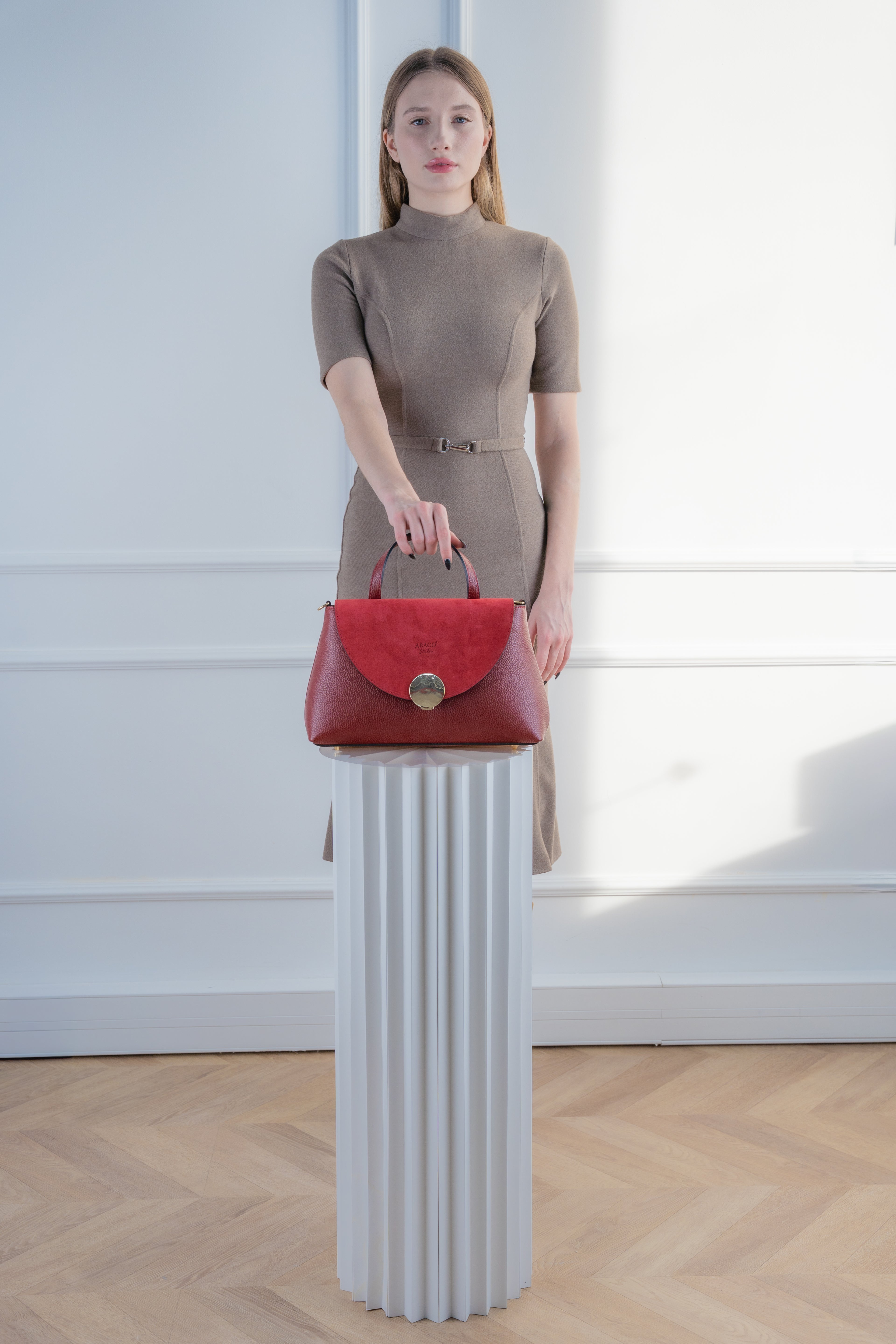 Row Shoulder Bag - Burgundy