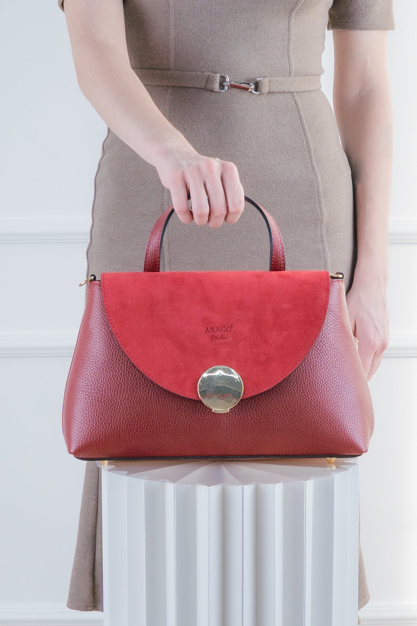 Row Shoulder Bag - Burgundy