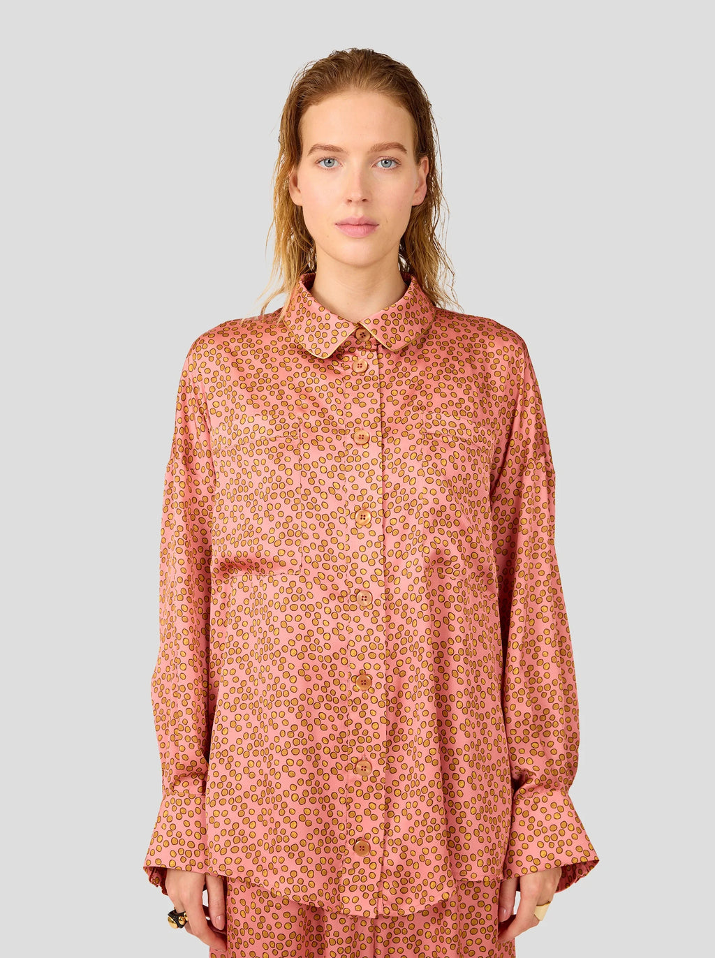 Camisa Astrée con estampado Messy Dots Canyon Clay