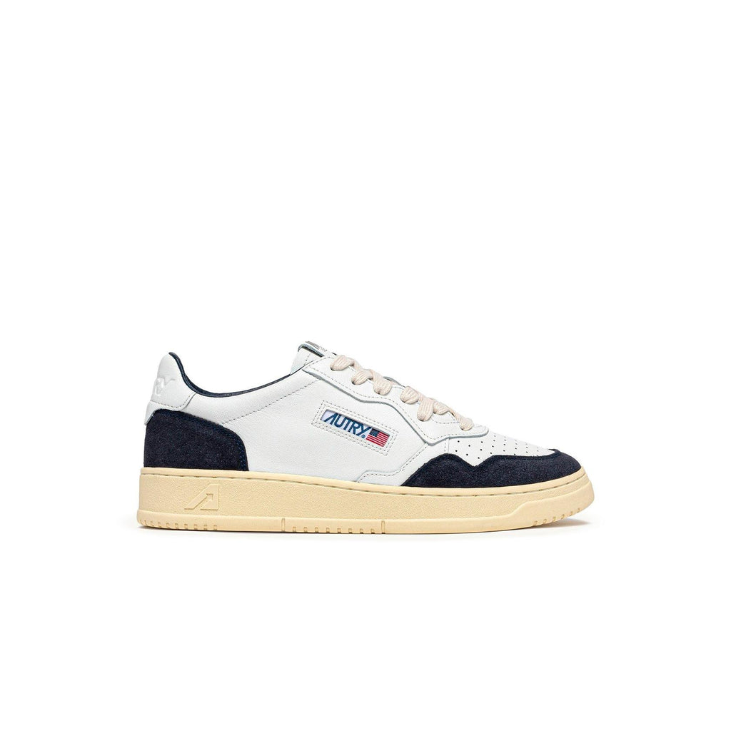 Autry Medalist Leather Low White Bottle Green - Noir;Blanc