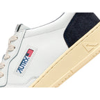 Autry Medalist Leather Low White Bottle Green - Noir;Blanc
