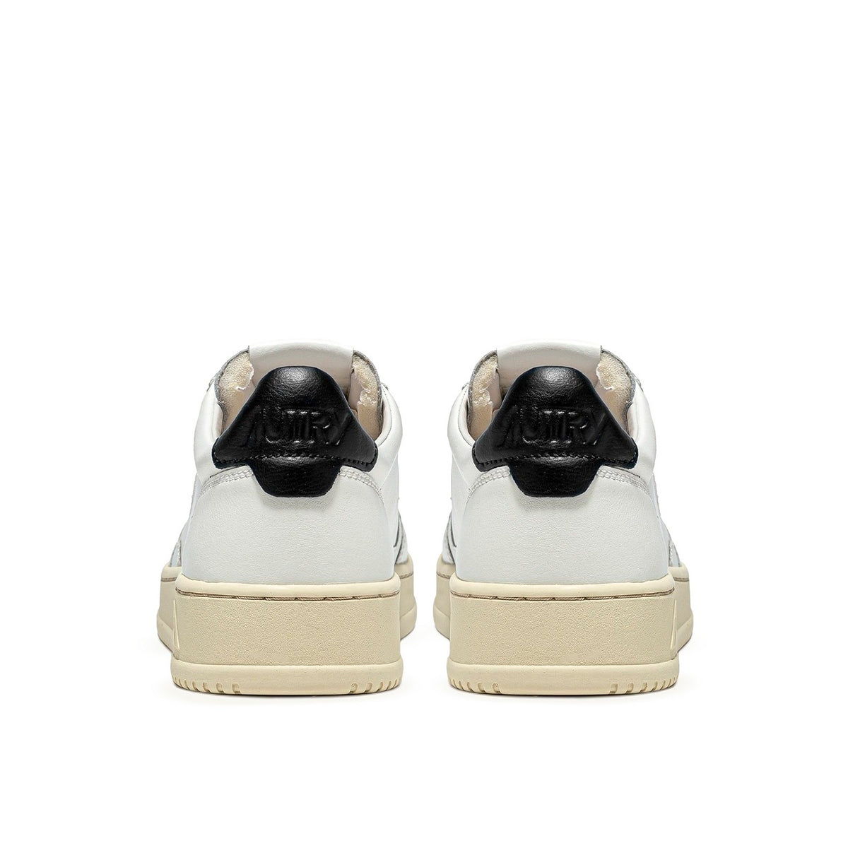 Autry Medalist Leather Low White Black - Blanc