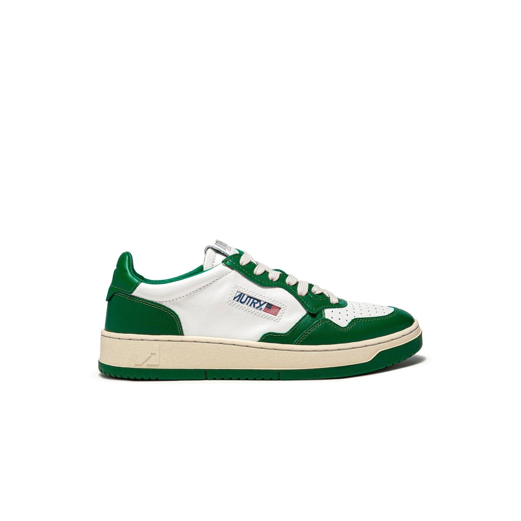 Autry Medalist Leather Low Green White - White;Green