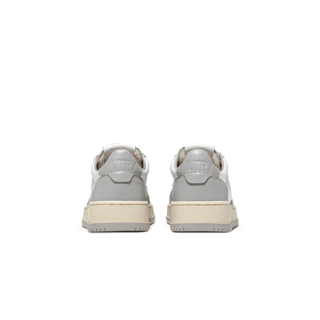 Autry Medalist Leather Low Gray White - Gray