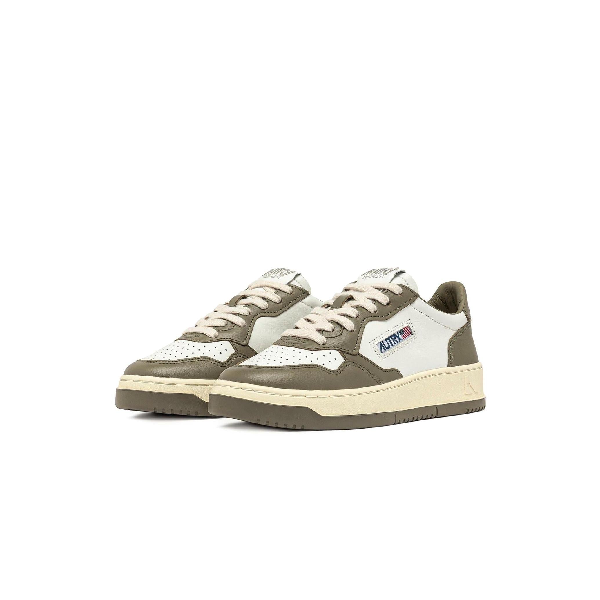 Autry Medalist Leather Low Blanco Verde Covert (W) - Blanco