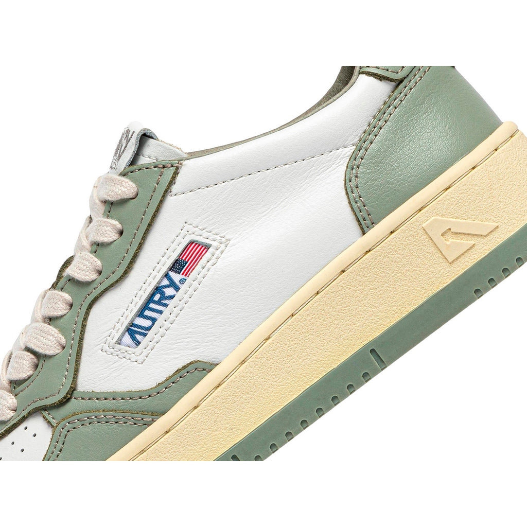 Autry Medalist Leather Low White Polignac (W) - Green