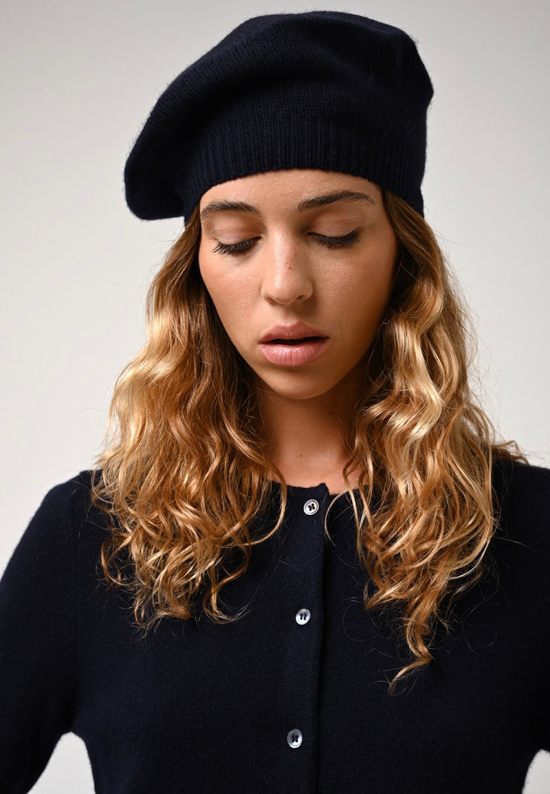 Cardigan med rund hals - Caron - Navy