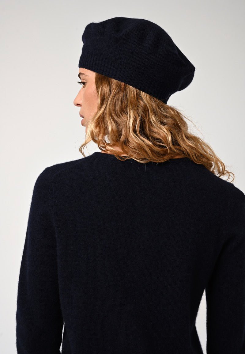Cardigan med rund hals - Caron - Navy
