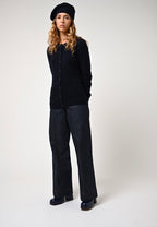 Cardigan med rund hals - Caron - Navy