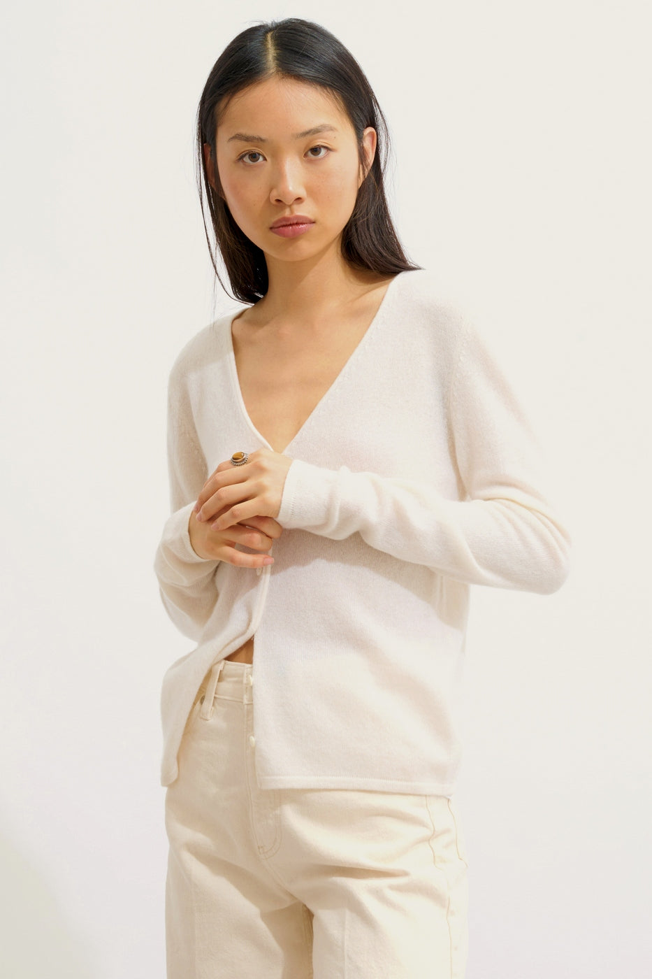 Cardigan met V-hals - Chalais - Wit