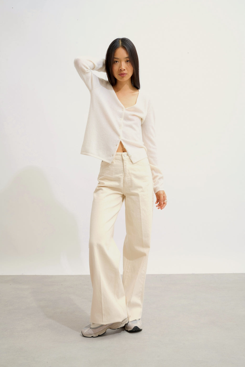 Cardigan met V-hals - Chalais - Wit
