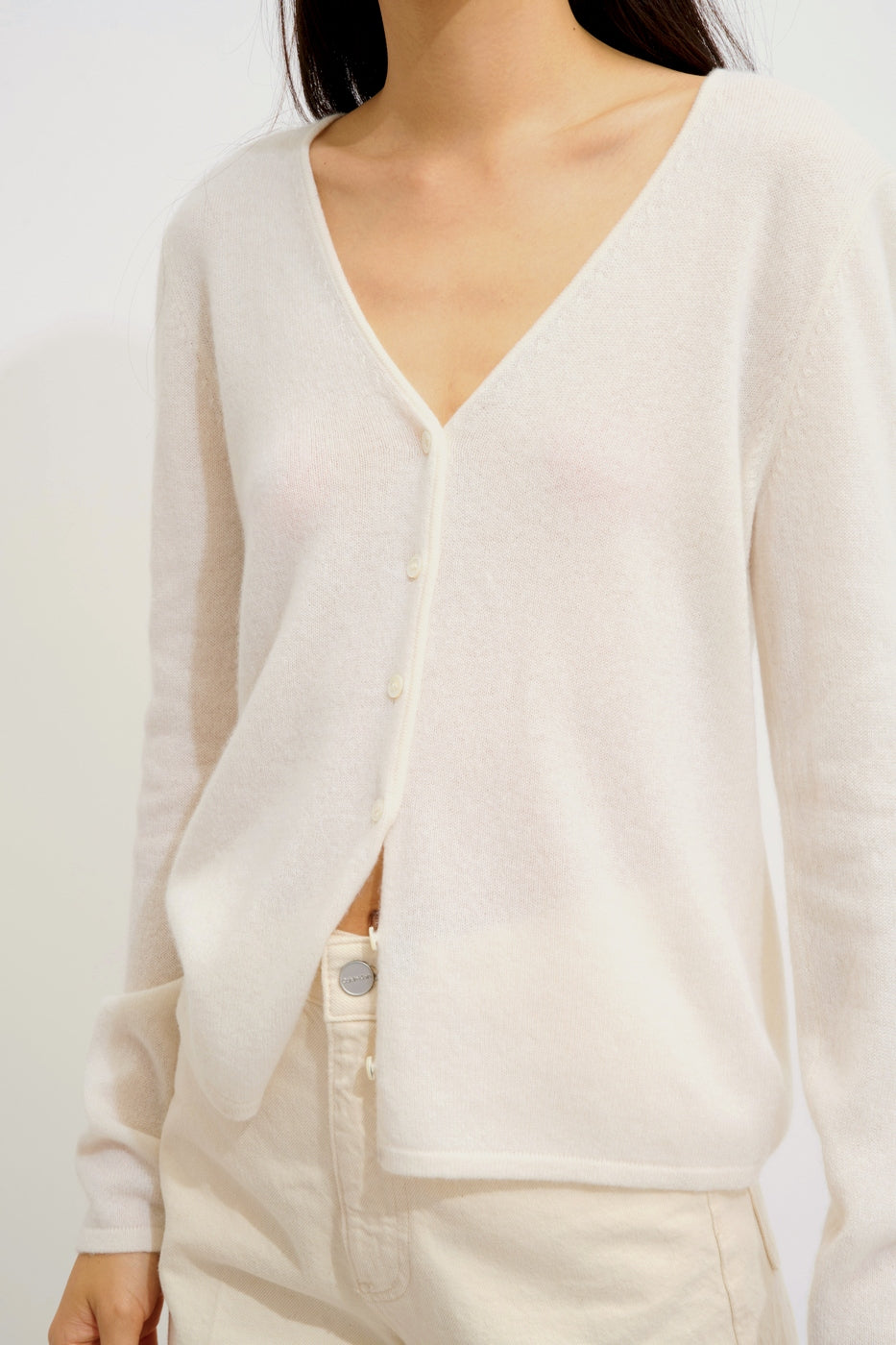 Cardigan met V-hals - Chalais - Wit