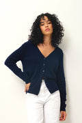 Cardigan Col V - Chalais - Navy