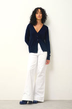 Cardigan Col V - Chalais - Navy