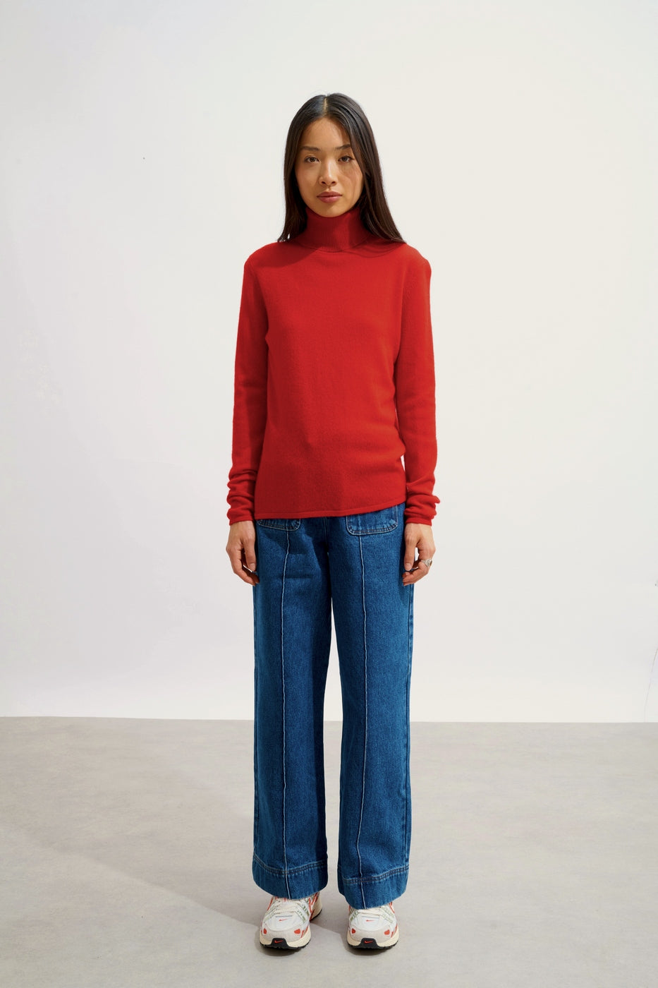 Pull Col Roulé - Bise - Rouge