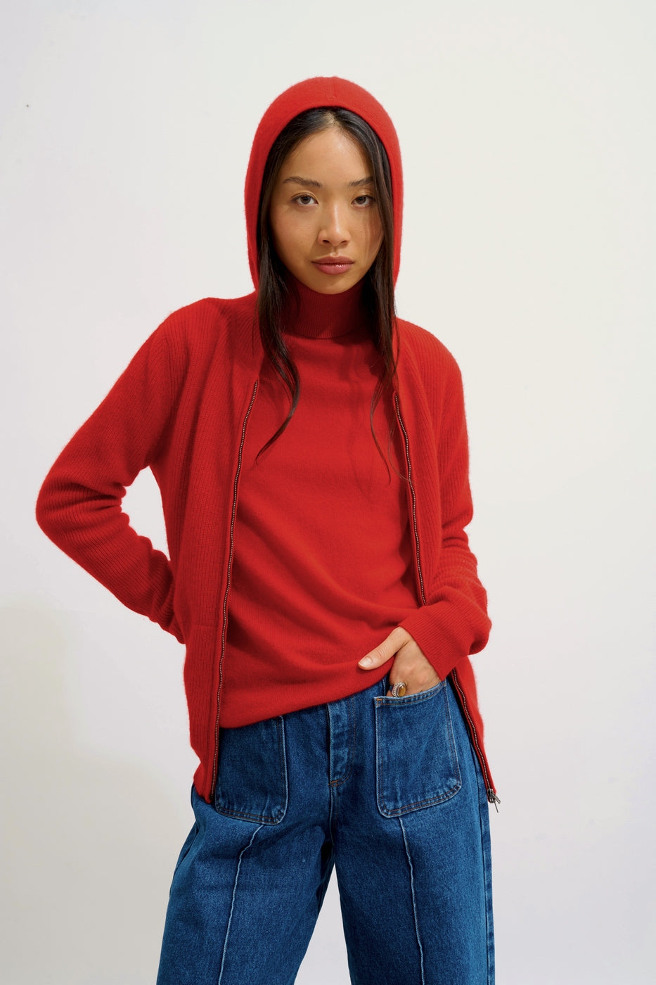 Pull Col Roulé - Bise - Rouge